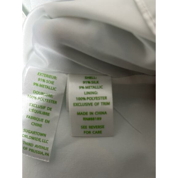 Lilly Pulitzer Dress Size 2 Silk Metallic Floral Tunic Dress Resort Party EUC - Picture 6 of 9